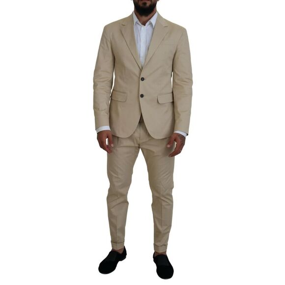 Dsquared² Beige Cotton Single Breasted 2 Piece CIPRO Men's Suit